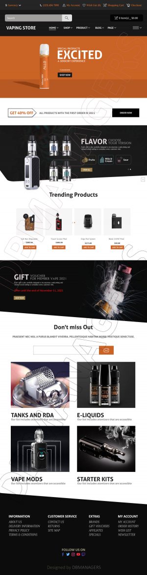 smoke shop website template